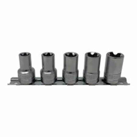 TOOL 5 Piece 0.37in. Drive 5 Point EPR Torx Plus Socket Set TO3042744